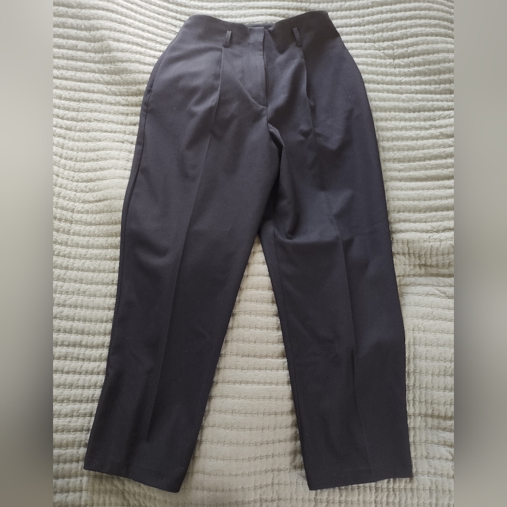 ZARA Black Pants Size Medium: M (Straight Fit Trousers, Dark, Work, Office,Long)